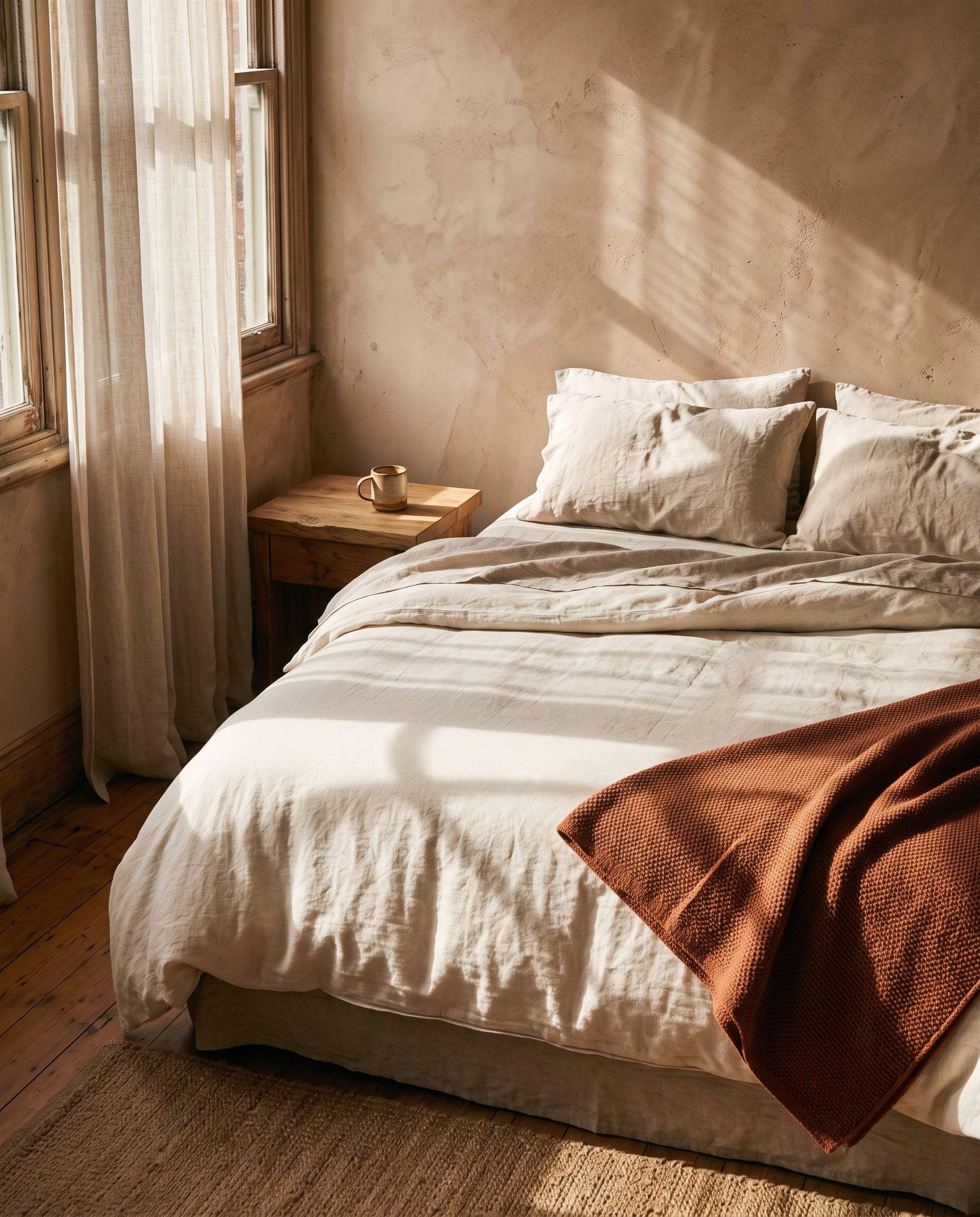 Evaya organic mattress in morning light
